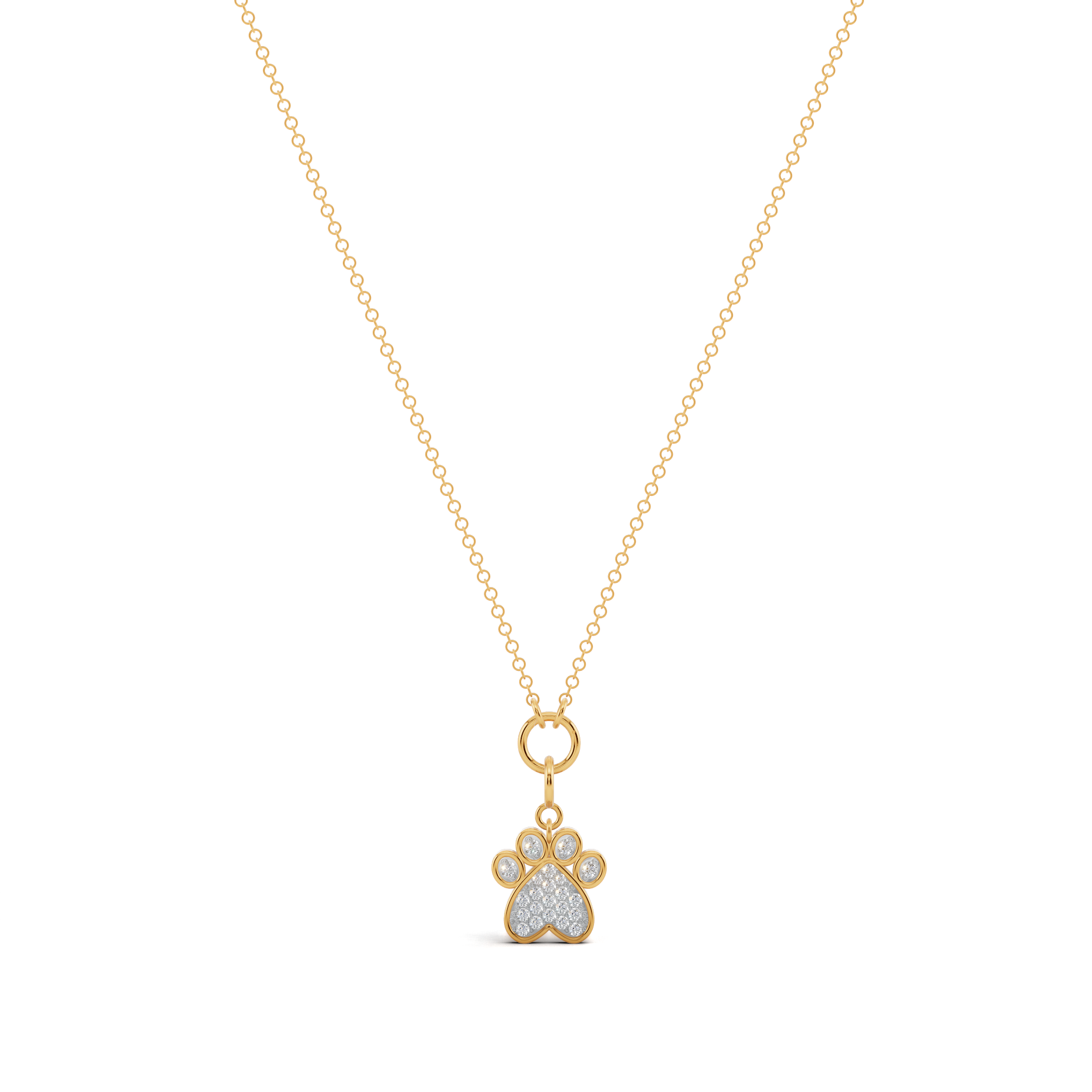 Radiant Dog Paw Print Charm