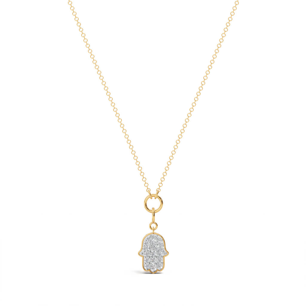 Clustered Diamond Hamsa Charm