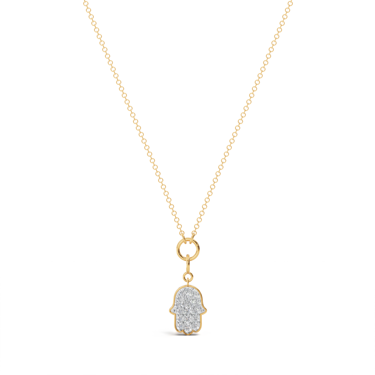 Clustered Diamond Hamsa Charm