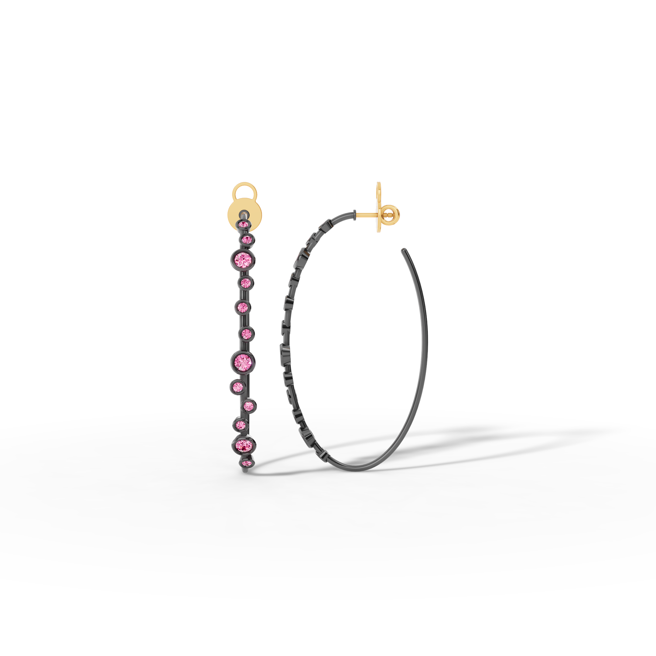 Luna Linea Pink Sapphire Hoops