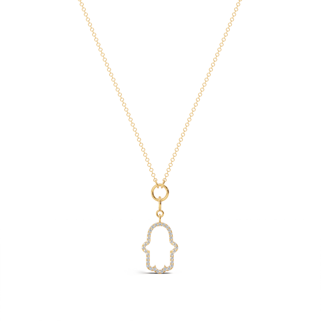 Halo Diamond Hamsa Charm