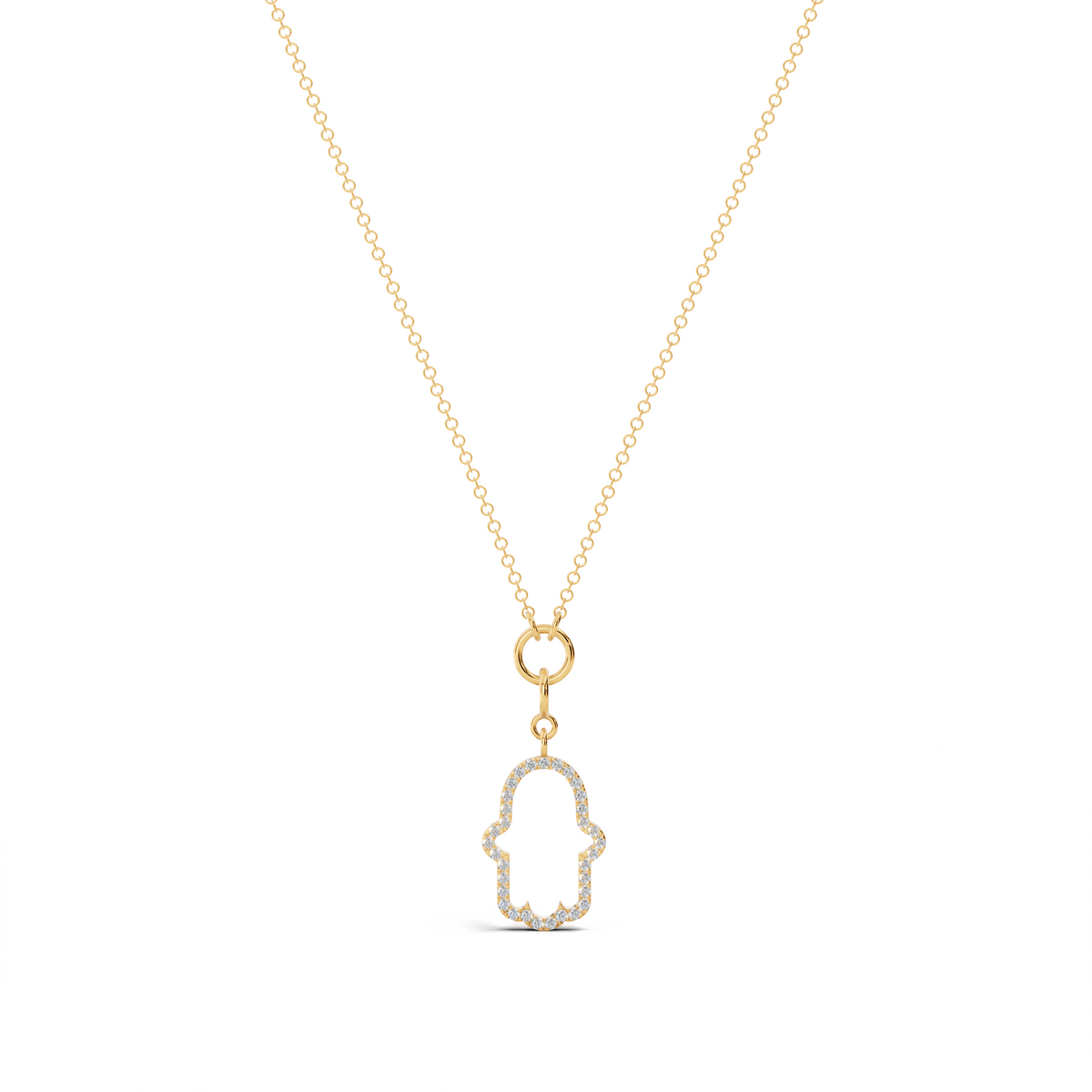 Halo Diamond Hamsa Charm