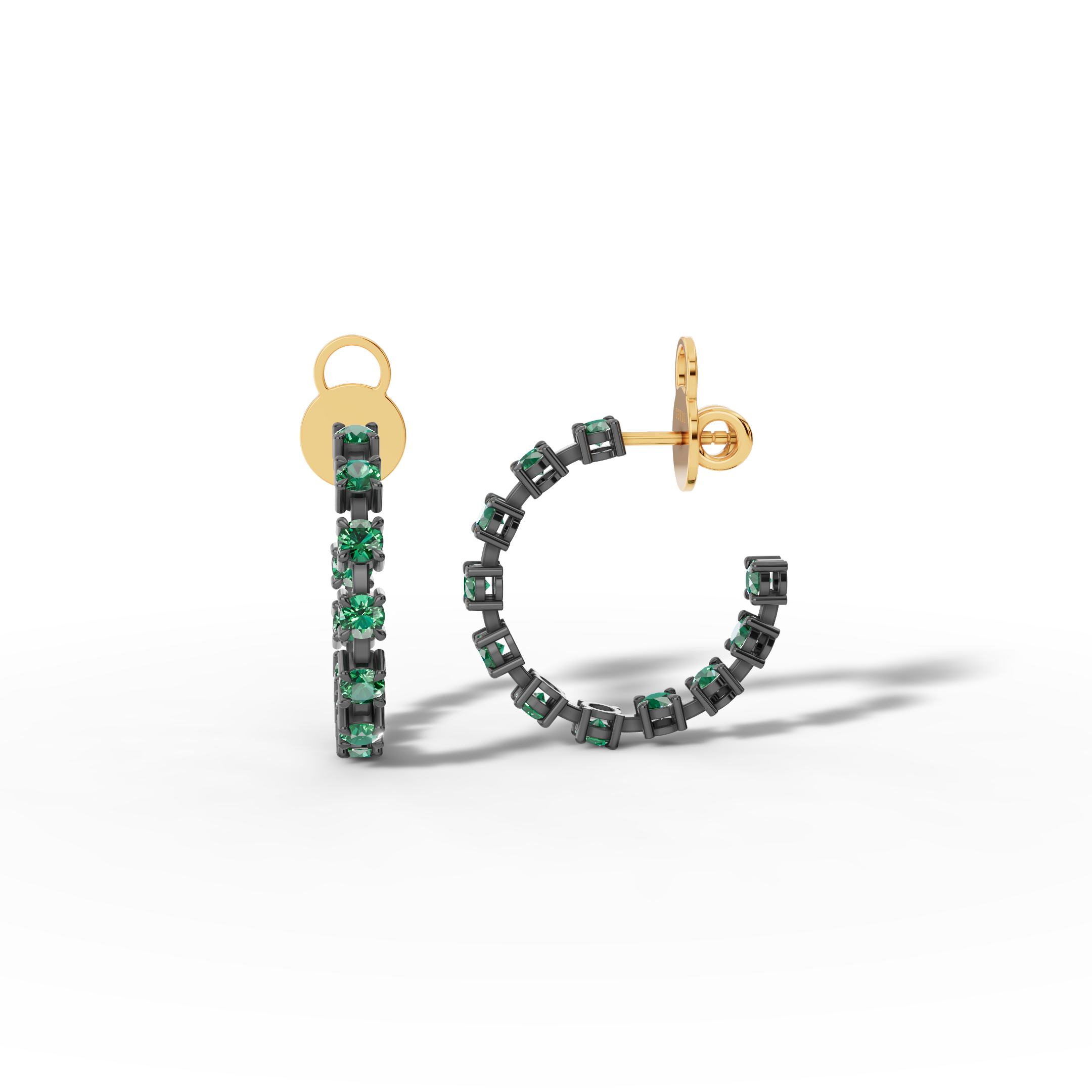 Amara Emerald Hoops