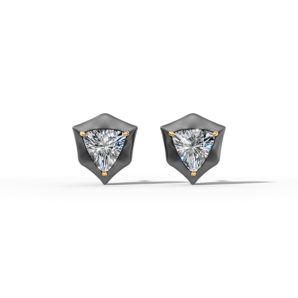 Étoile Trillion Solid Gold Studs