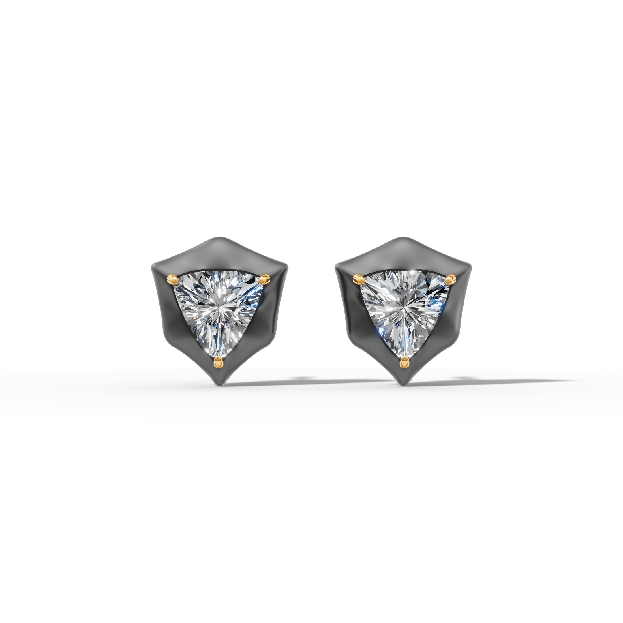 Étoile Trillion Solid Gold Studs