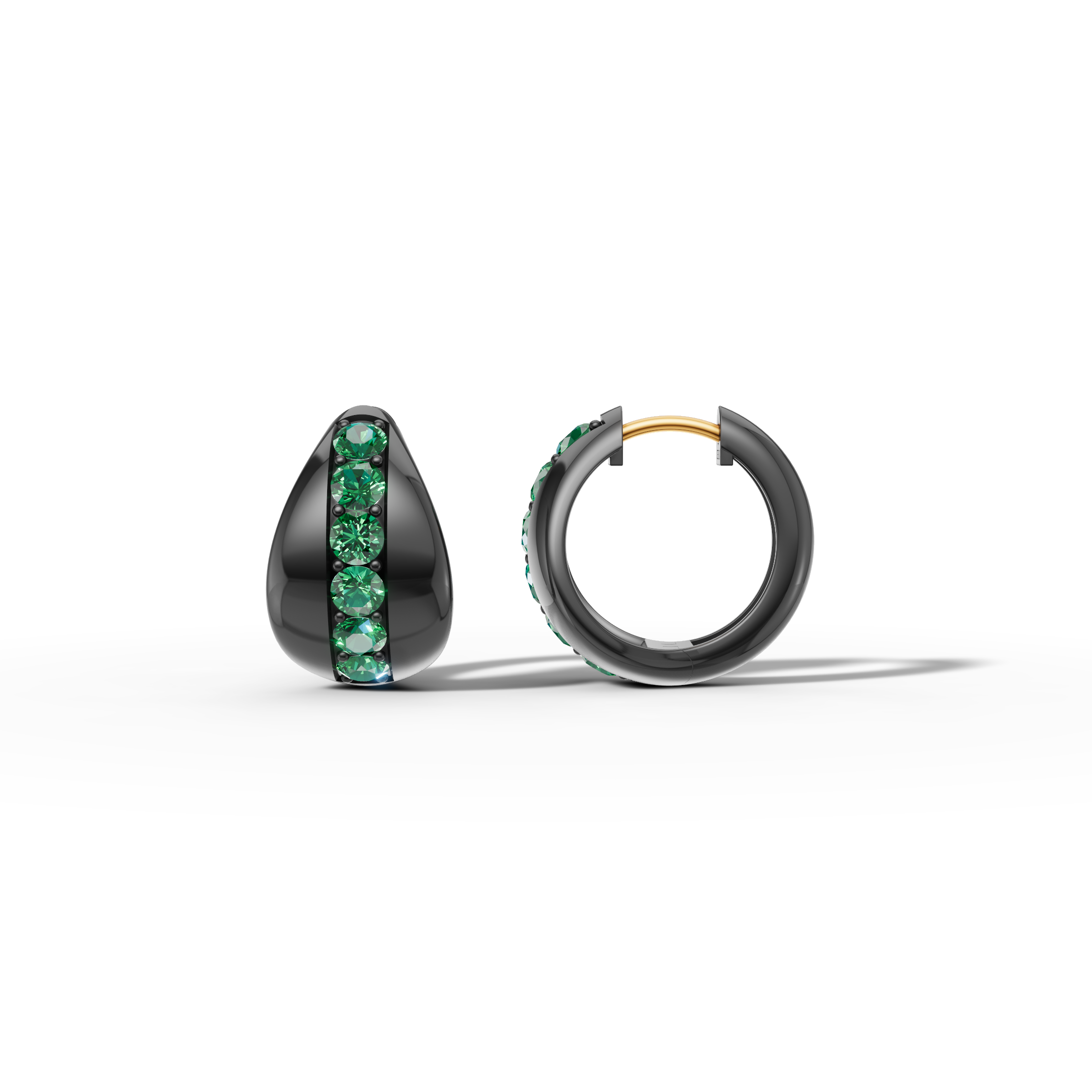 Splendore Emerald Hoop Huggie Earrings